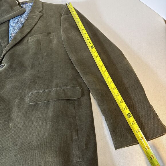 Alan Flusser Olive Corduroy Sports Jacket Blazer Cotton 2 Button Men's XXL - Picture 9 of 15